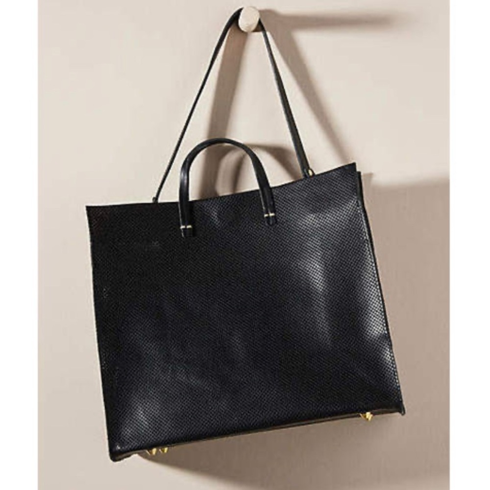 Clare V. Black Leather Simple Tote